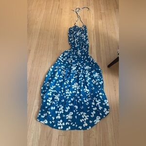 Lovestitch Teal and White Floral Kids Dress
